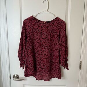 Papermoon Red Leopard Print Top